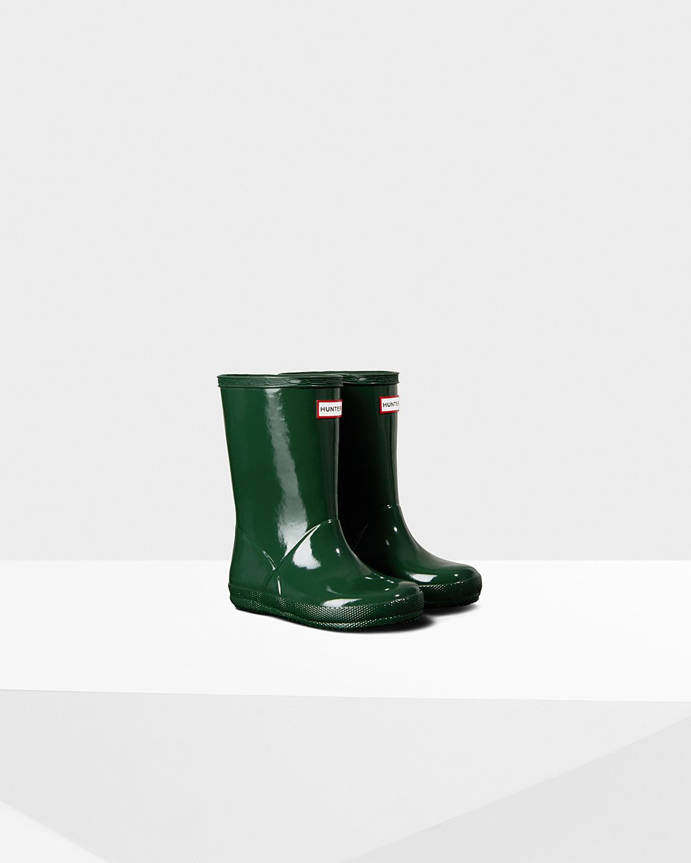 Hunter Original First Classic Gloss Rain Boots - For Sale Cheap Kids Green - ZBECIP761